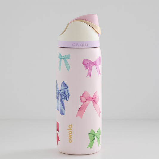 Owala UO Exclusive 32oz FreeSip Bow Water Bottle - Multicolor Pink Bows