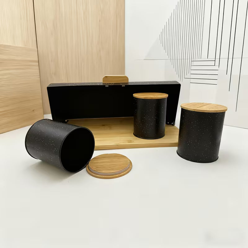 Bamboo Base Flip-Top Storage Box Set