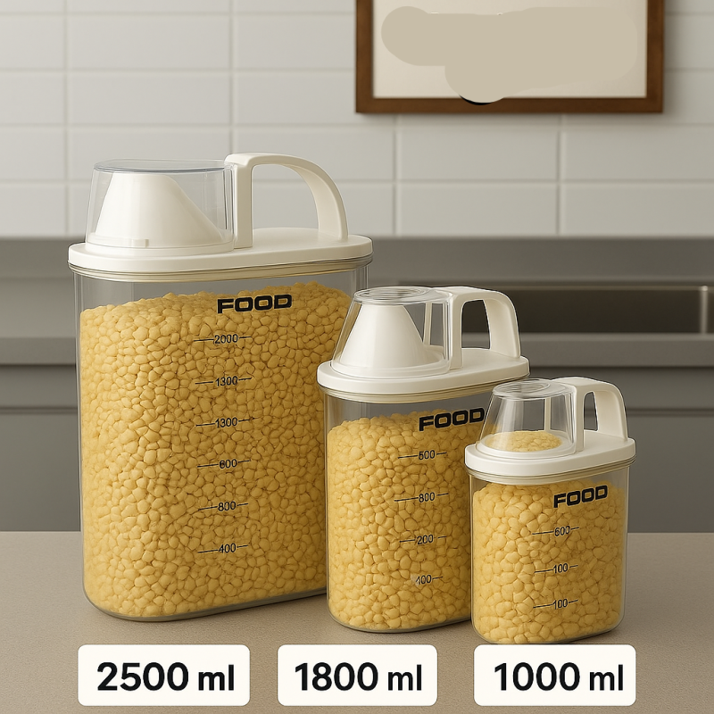 Acrylic Airtight Cereal Jar – Transparent Storage