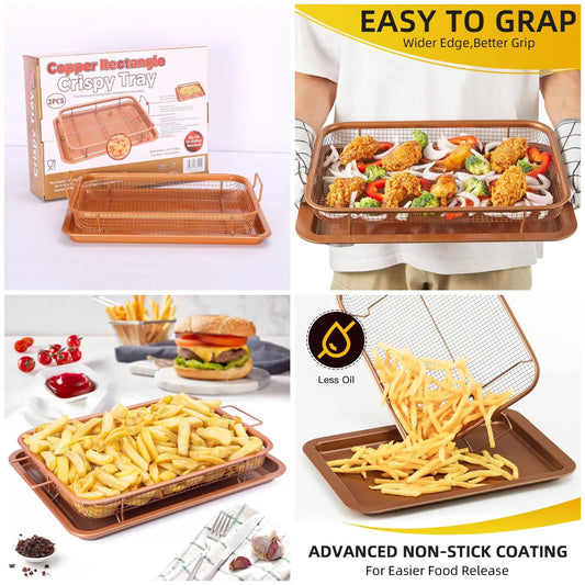 Crisper Rectangular Tray Convenient Oil Draining
