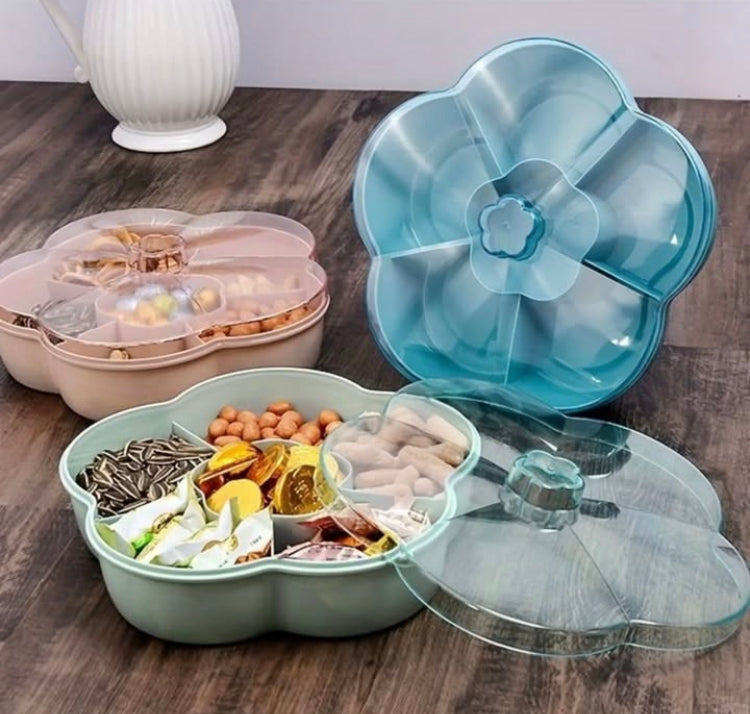 Colourful Flower Shape Dry Fruit Candy Storage Box with Lid