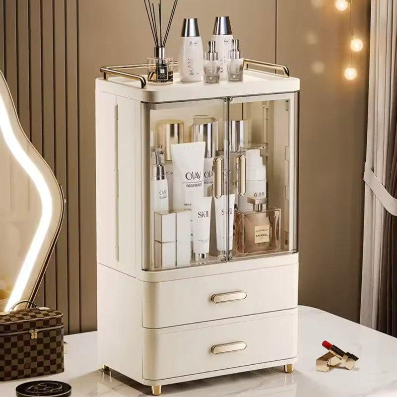 Desktop Cosmetics Storage Box – Large Capacity Makeup Brush and Skincare Organizer