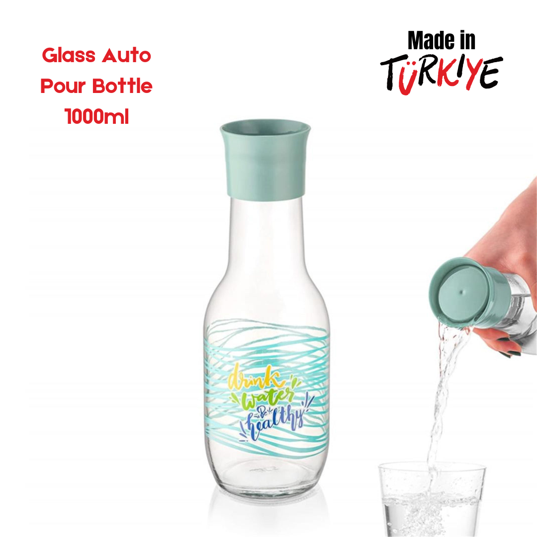 Stylish Design Glass Water Bottle 1000ml