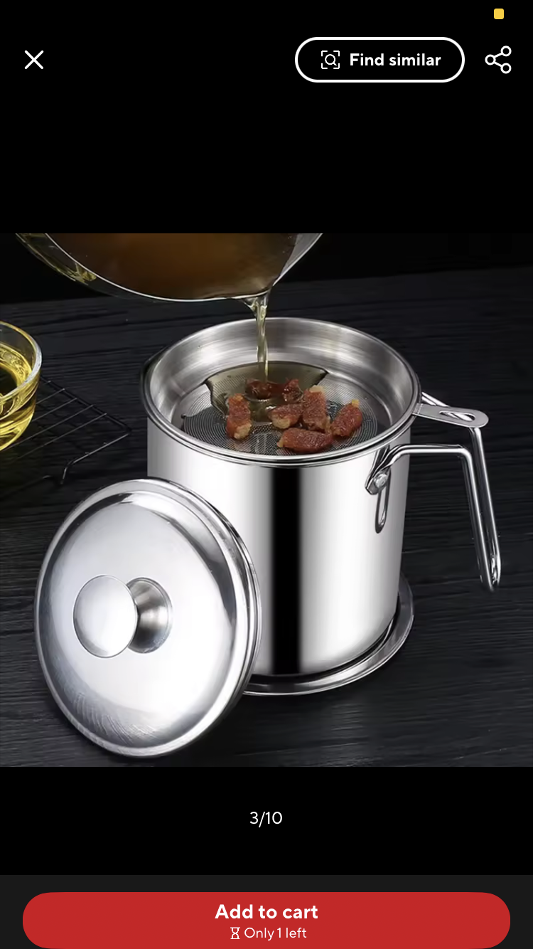 1.3 Litre Stainless Steel Oil Filter Pot