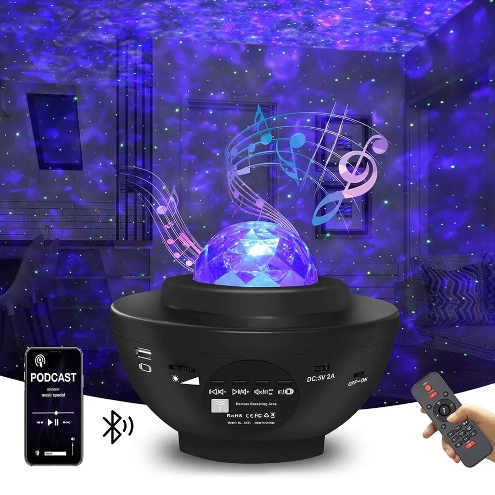 2 in 1 Galaxy Starry Light Projector Light and Bluetooth Speaker