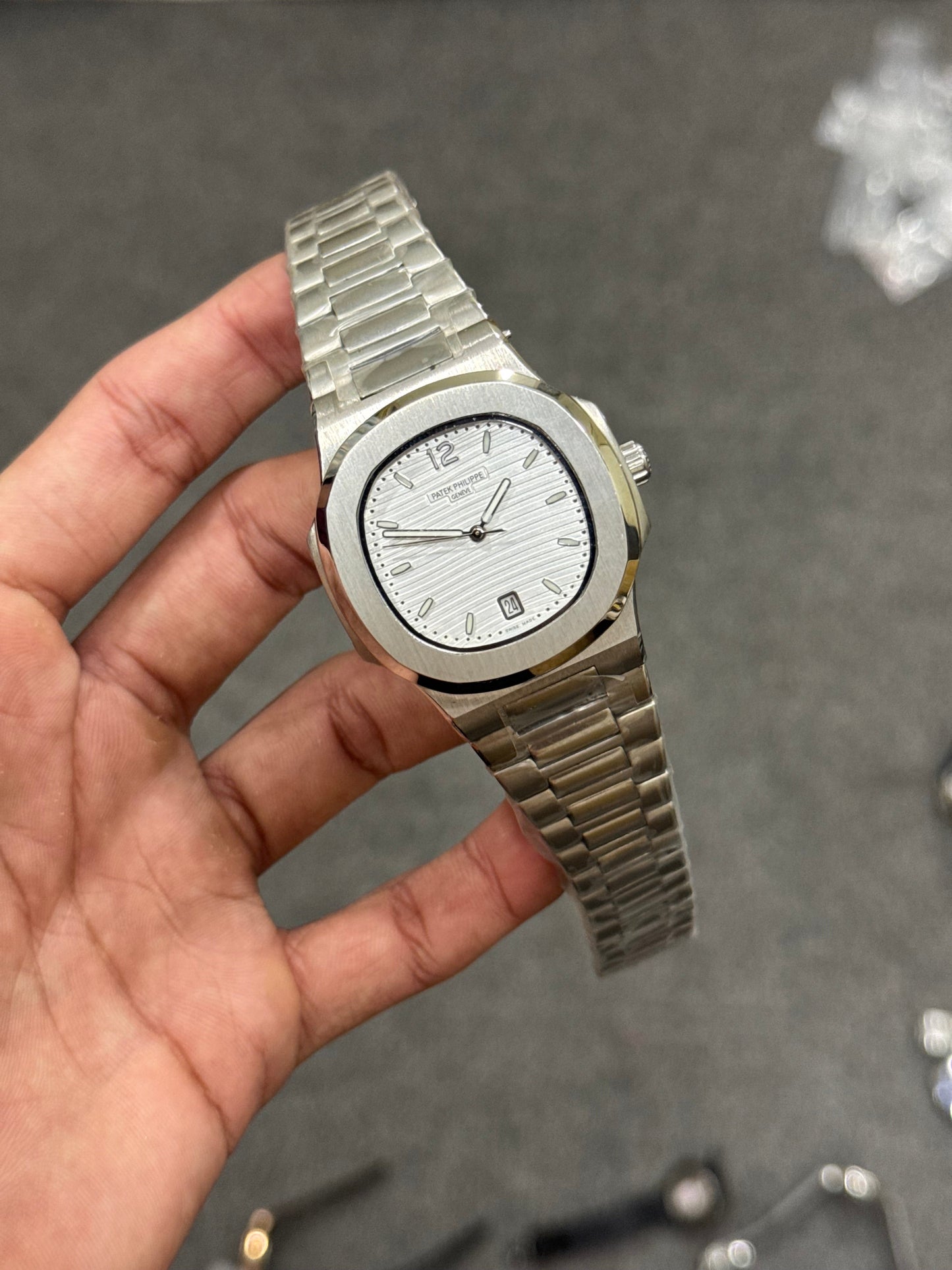 P.P Auto | Silver Case | White Dial | Silver Strap