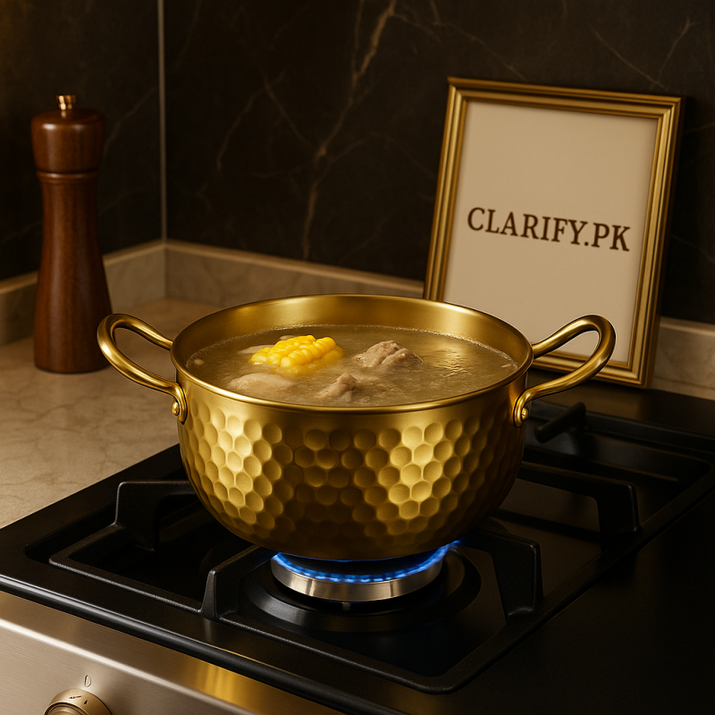 Golden Stainless Steel Cooking Pot – Premium Gold Finish