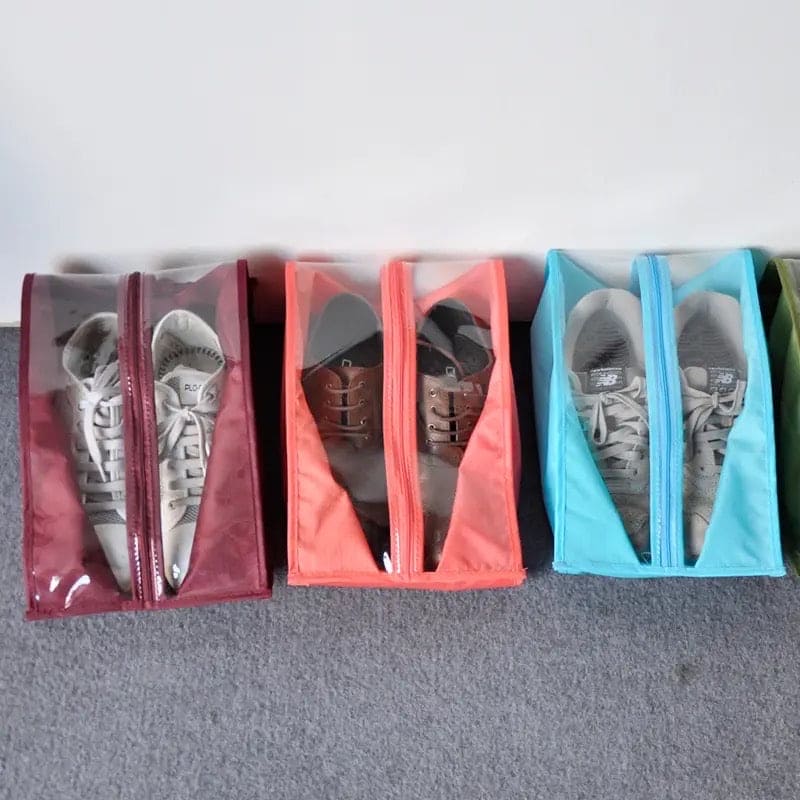 Hanging Shoe Organizer, Portable Shoe Storage Bag, Waterproof Oxford Cloth Shoes Storage Bag, Transparent Shoe Bags, Large Capacity Colorful Travel Shoe Bag, Travel Portable Sorting Pouch