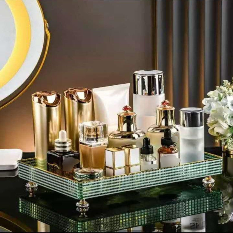 Large Capacity Acrylic Cosmetics & Perfumes Tray | Vanity Organizer for Makeup and Fragrances