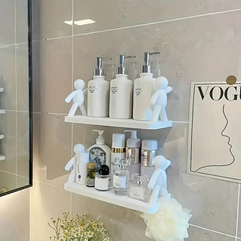 Modern Humanoid Plastic Wall-Mounted Storage Shelf