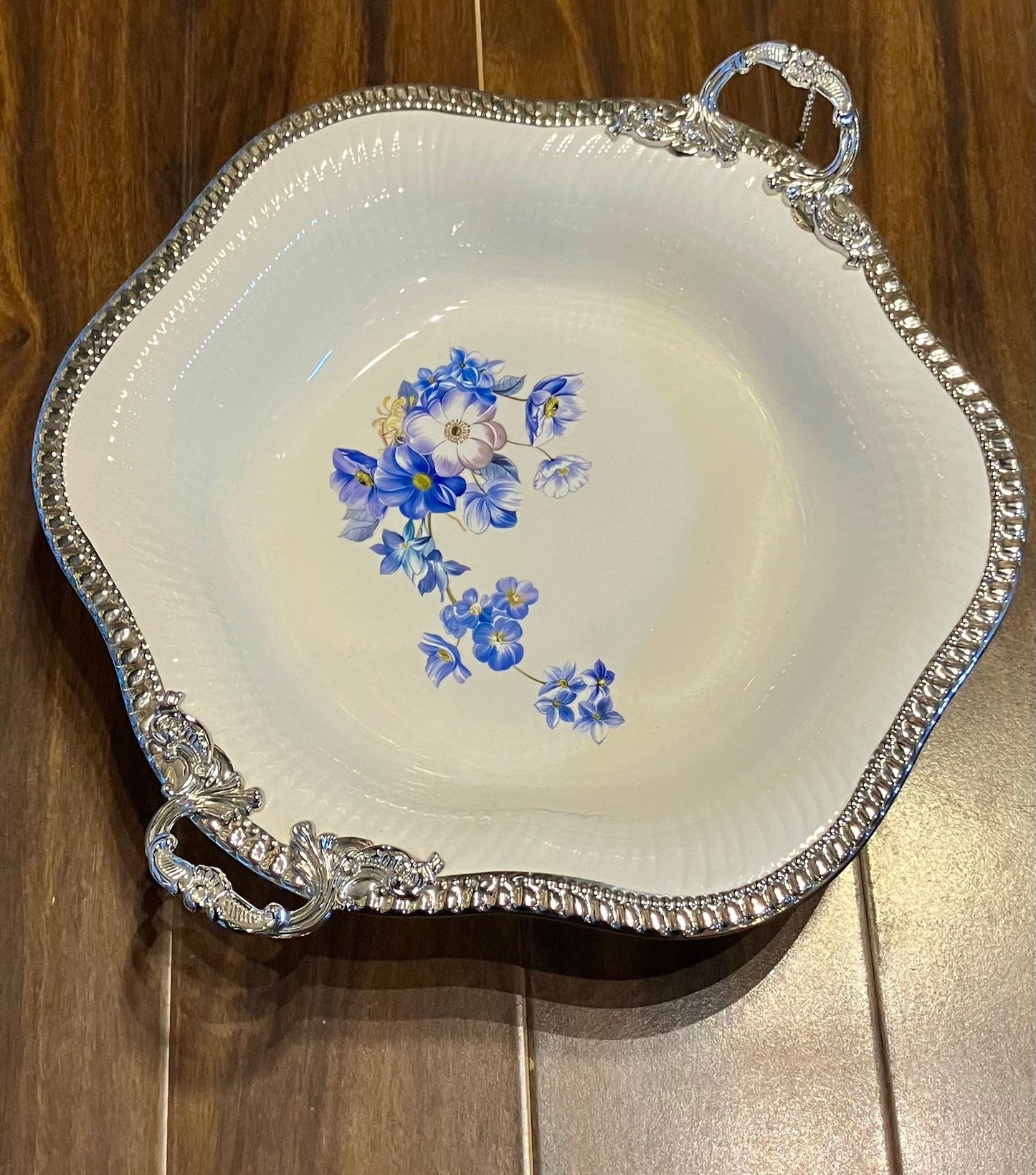 Angela Blue Rose Porcelain Dish 1Pcs