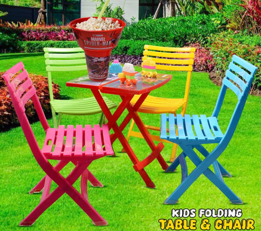 Kids Foldable Table with 2 Foldable Chairs Best Quality