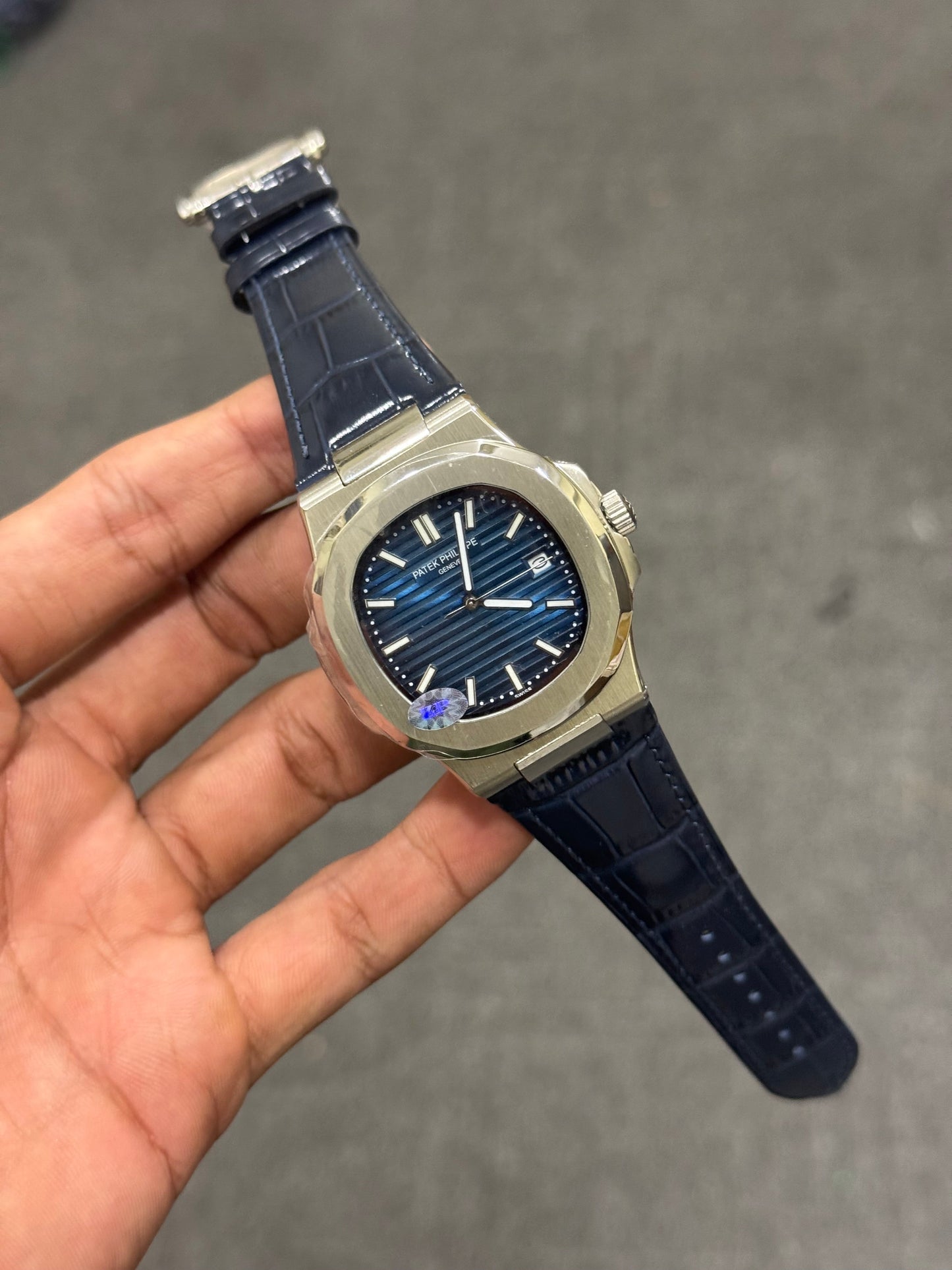 Pp auto | blue  Leather Strap | Blue Dial