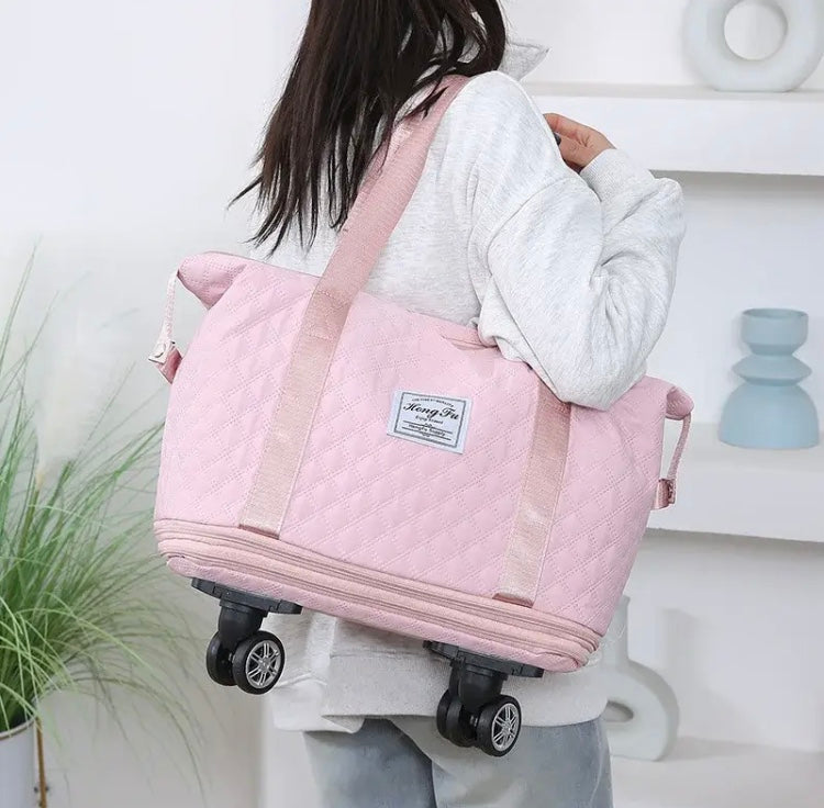 Foldable Large Capacity Travel Bag, New Expandable Large Handbag, Universal Wheel Business Travel Bag