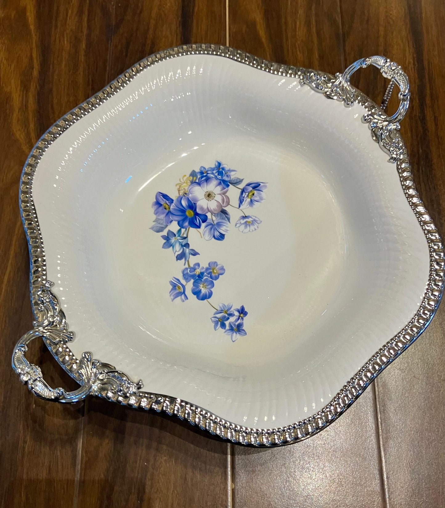 Angela Blue Rose Porcelain Dish 1Pcs