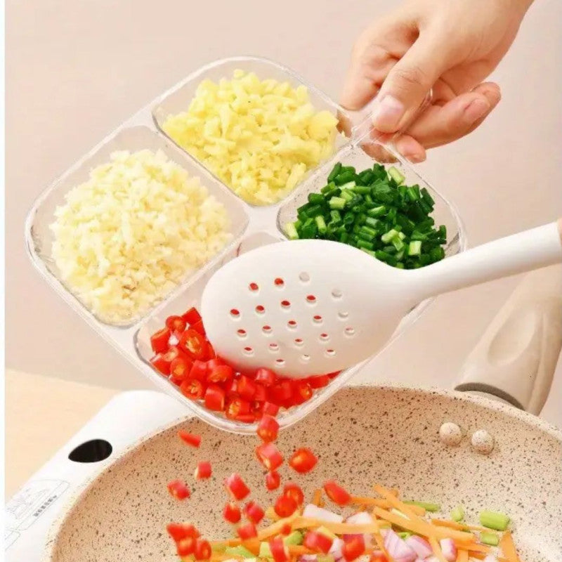 4 Section Acrylic Serving Plate With Handle