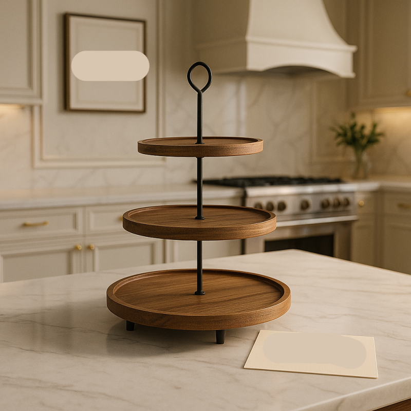 Wooden Cake Stand Shelf – Rustic Display for Cakes & Desserts