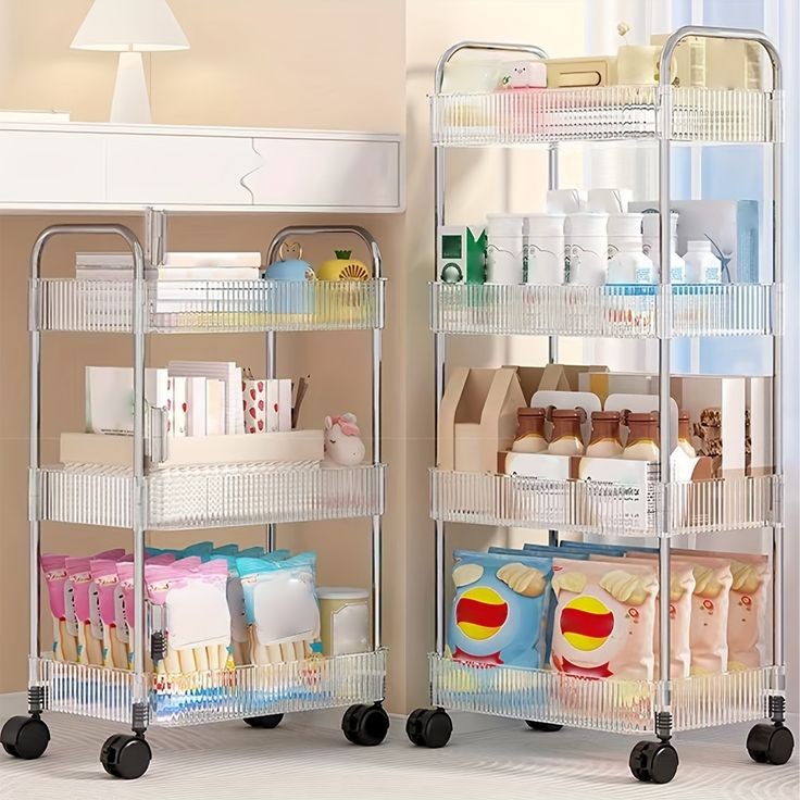 Acrylic Kitchen And Bathroom Storage Trolly