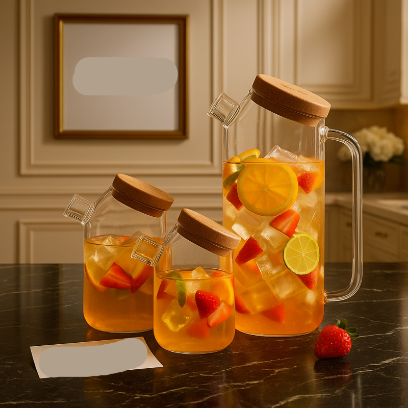 Heat-Resistant Borosilicate Glass Teapot with Cork Lid – Flower Kettle