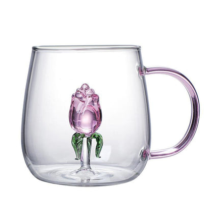 400ml 3D Cartoon Animal Glass Mug – Creative Coffee, Milk & Tea Cup with Handle | Adornia.pk