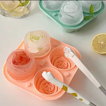 Silicone Rose Ice Mold, Flower Shaped Ice Mold, Silicone Big Ice Ball Maker