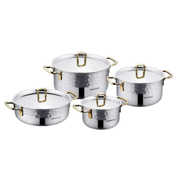 Korkmaz A1963-2 Erna 8 Pcs Cookware Set (Gold)