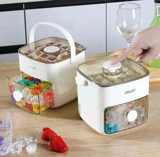 48 Grids Portable Ice Tray Mould  with Storage Box & Tong