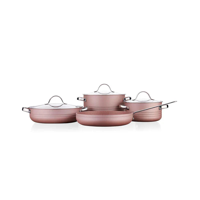 Korkmaz A-2620 Linea Plus 7 Pcs Cookware Set (Rose Gold)