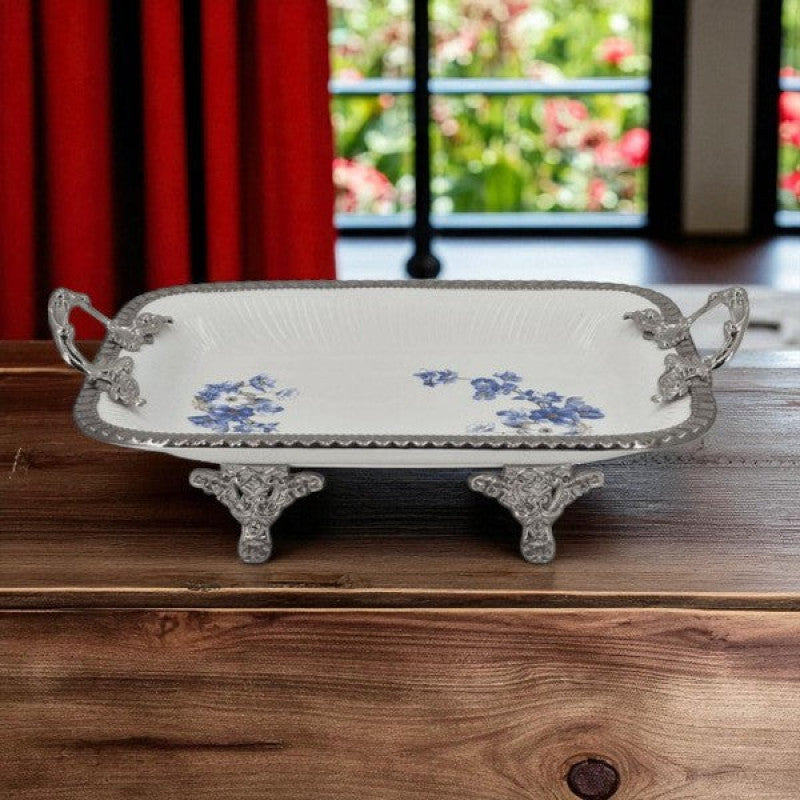 Rect Dish B-Flower (S) 6c 30x20cm-AB-52