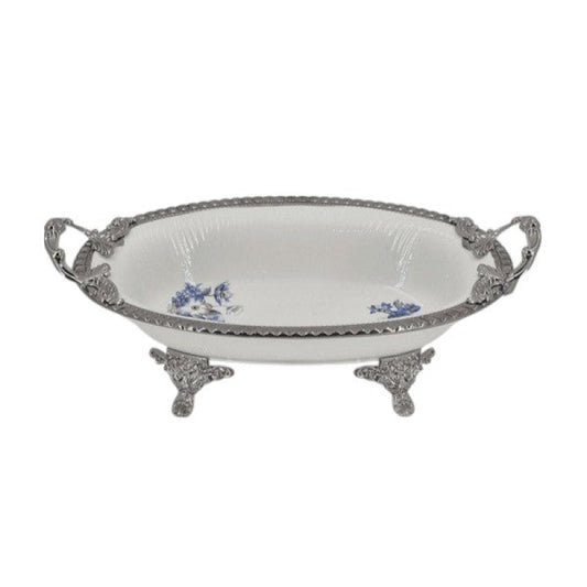 Oval Dish B-Flower (S) 8c 31x18cm- AB-56