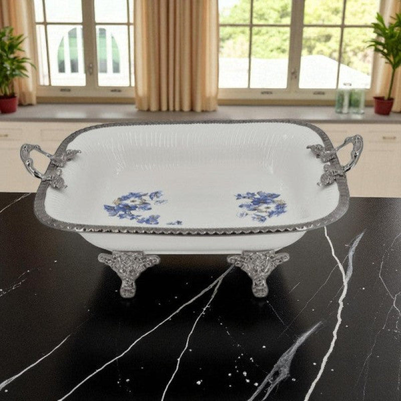 Serving Dish B-Flower (S) 4c 33x31cm-AB-57