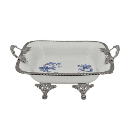 Serving Dish B-Flower (S) 6c 29x26cm-AB-58