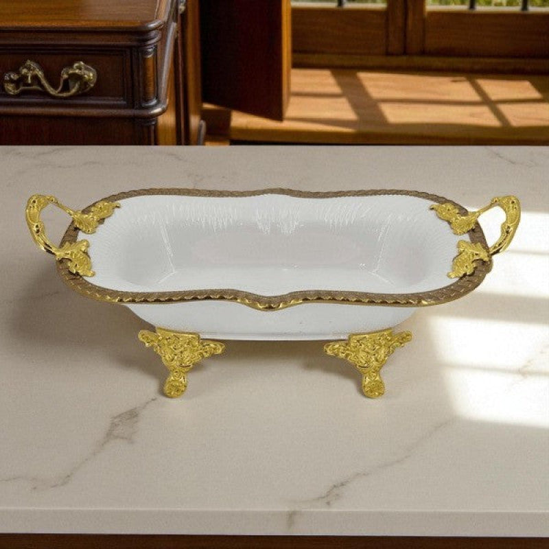 Rect Dish White (G) 6c 30x18cm- AB-72