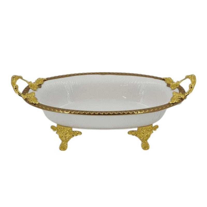 Oval Dish White (G) 8c 31x18cm- AB-78