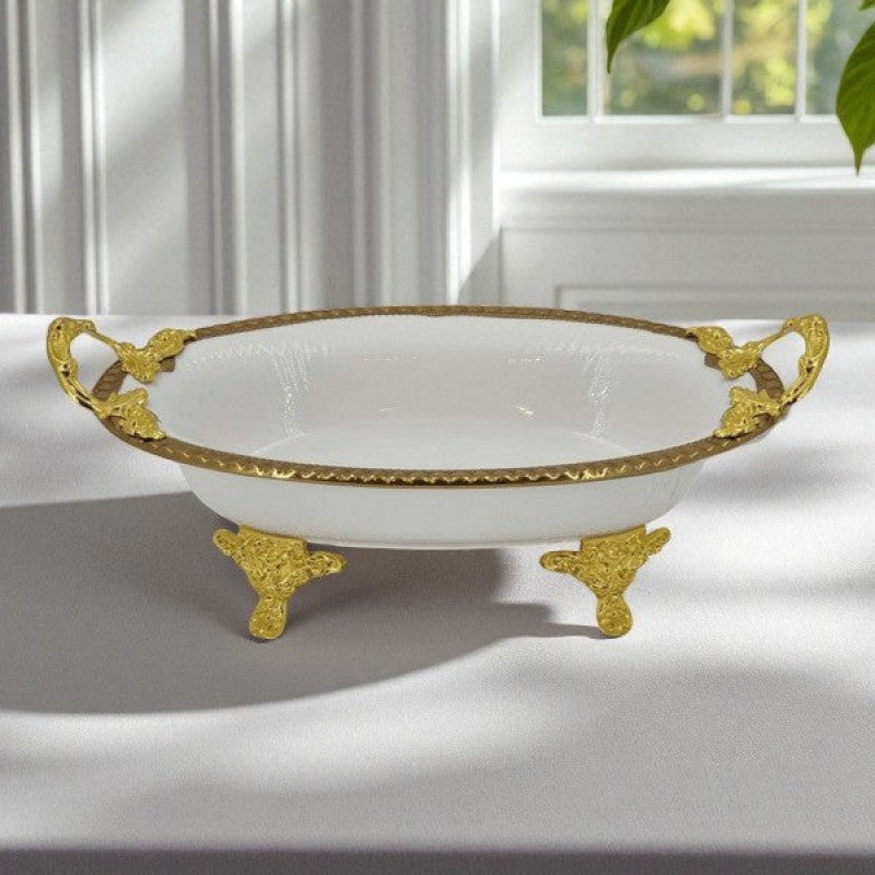 Oval Dish White (G) 8c 31x18cm- AB-78