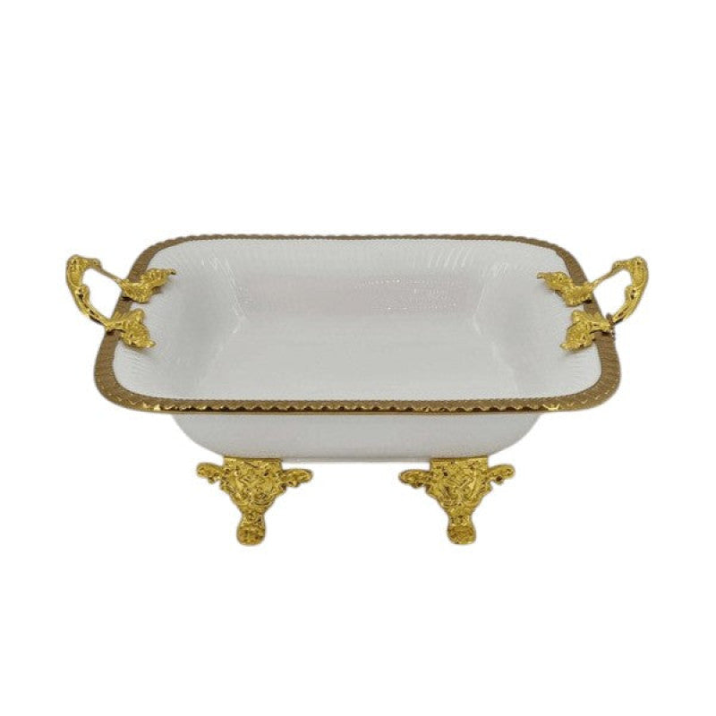 Square Dish White (G) 6c 29x26cm- AB-80