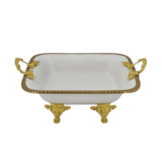 Square Dish White (G) 6c 29x26cm- AB-80