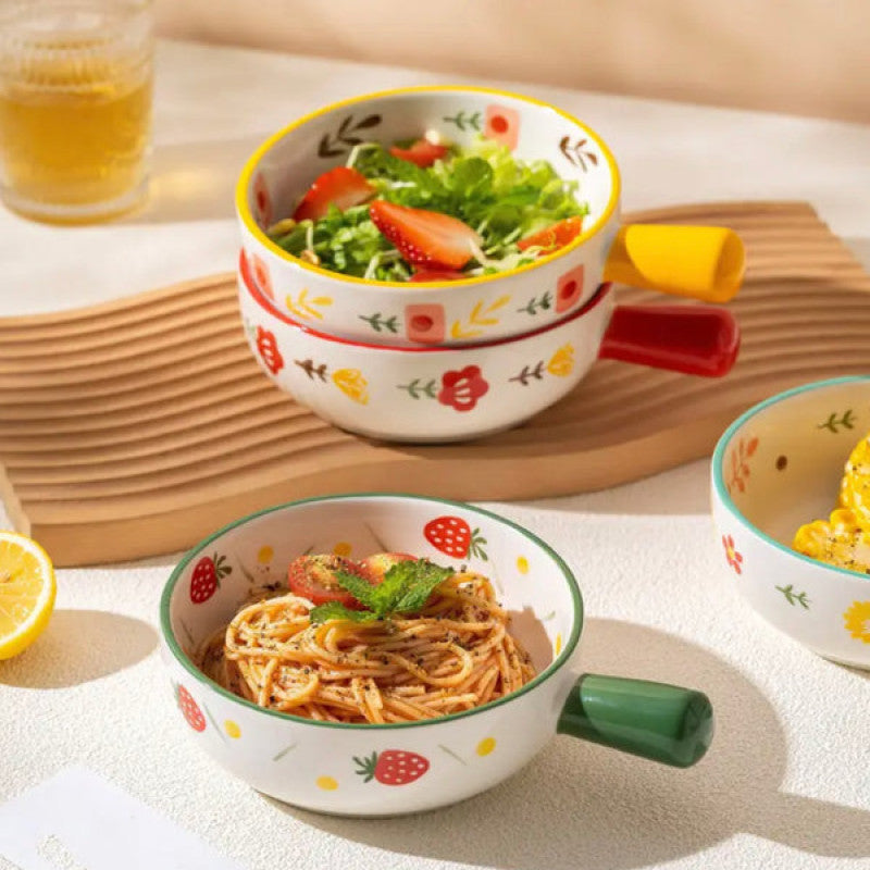Ceramic Noodles Bowl with Handle