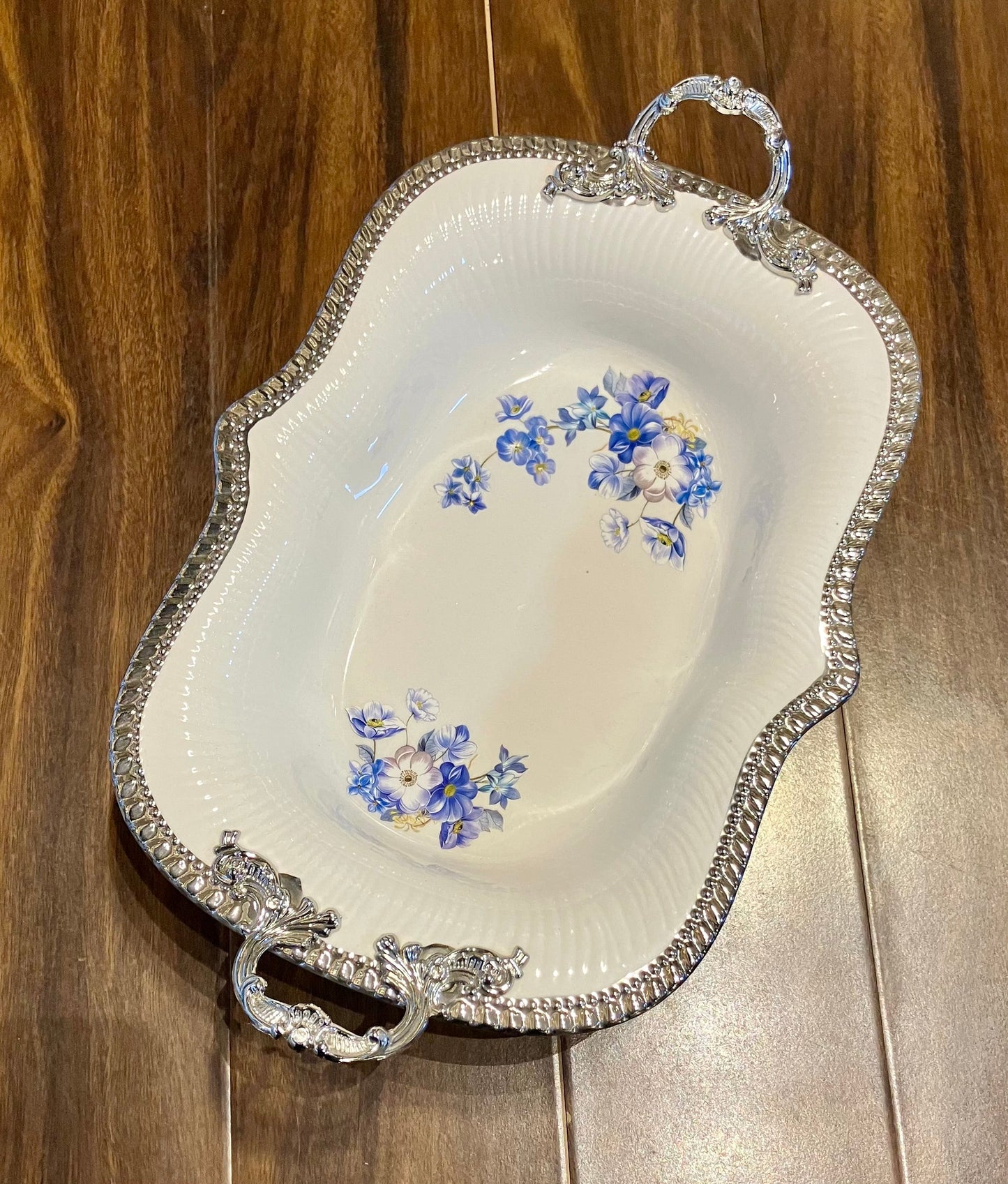 Angela Blue Rose Porcelain Dish 1Pcs