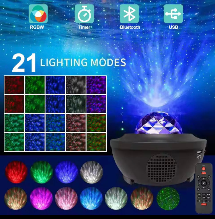 2 in 1 Galaxy Starry Light Projector Light and Bluetooth Speaker