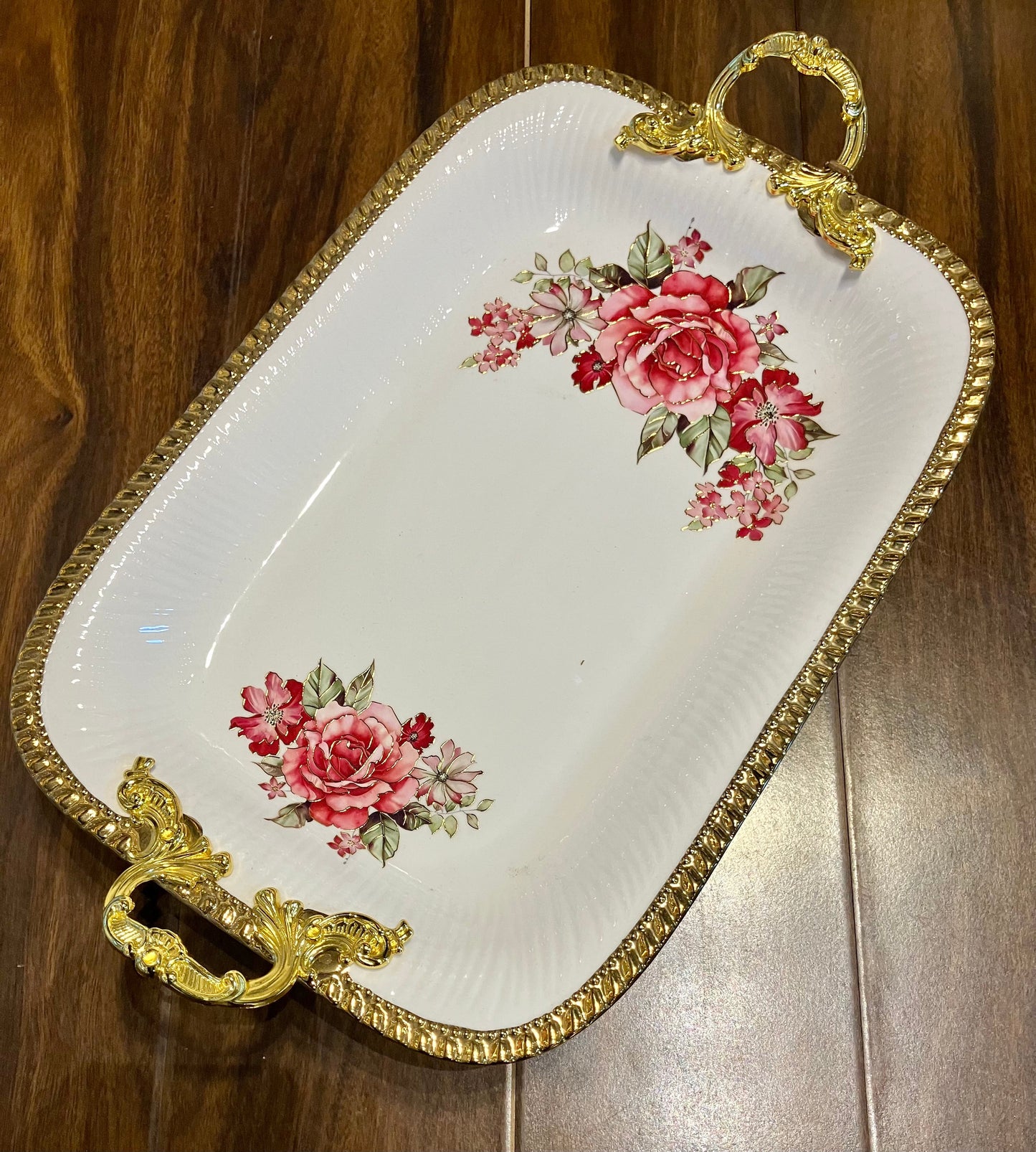 Angela Pink Rose Porcelain Dish 1Pcs