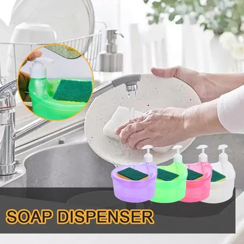 2 in 1 Soap Dispenser & Scrubber Holder