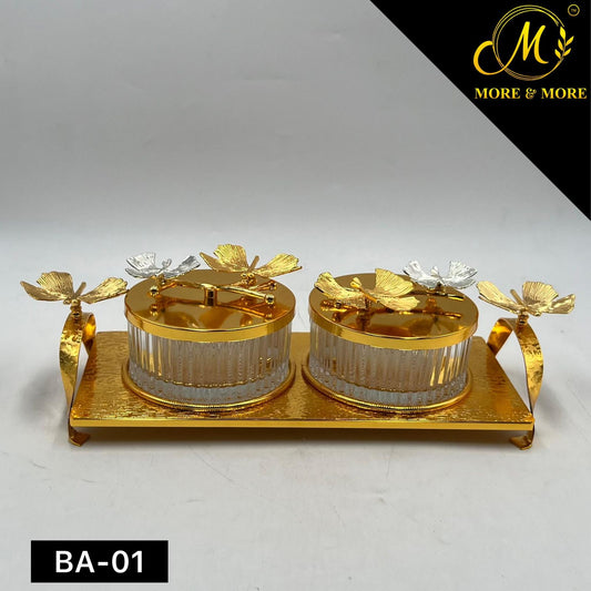 2-Pcs Partition Jar (Available Golden & Silver) | BA-01 | BA-02