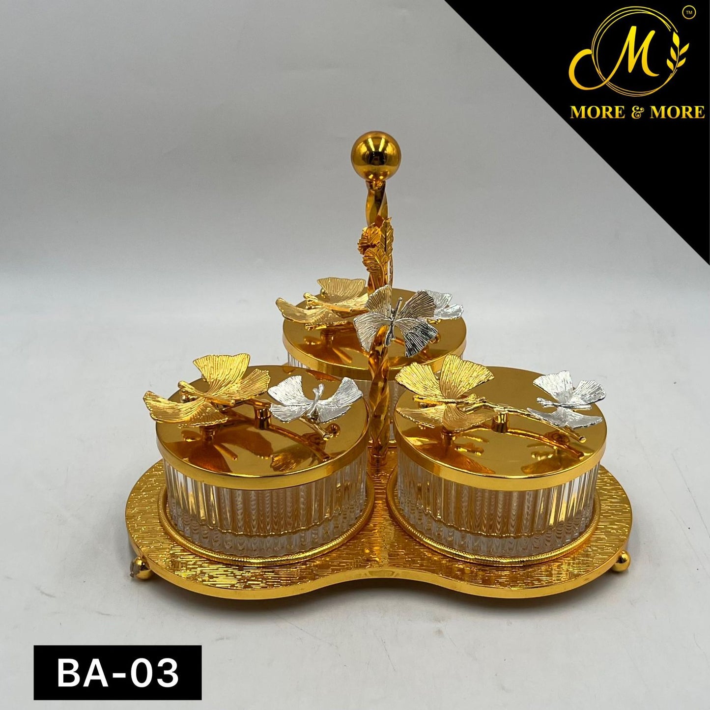 3-Pcs Partition Jar (Available In Golden & Silver) | BA-03 | BA-04