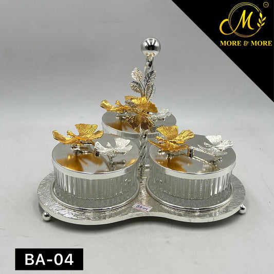 3-Pcs Partition Jar (Available In Golden & Silver) | BA-03 | BA-04