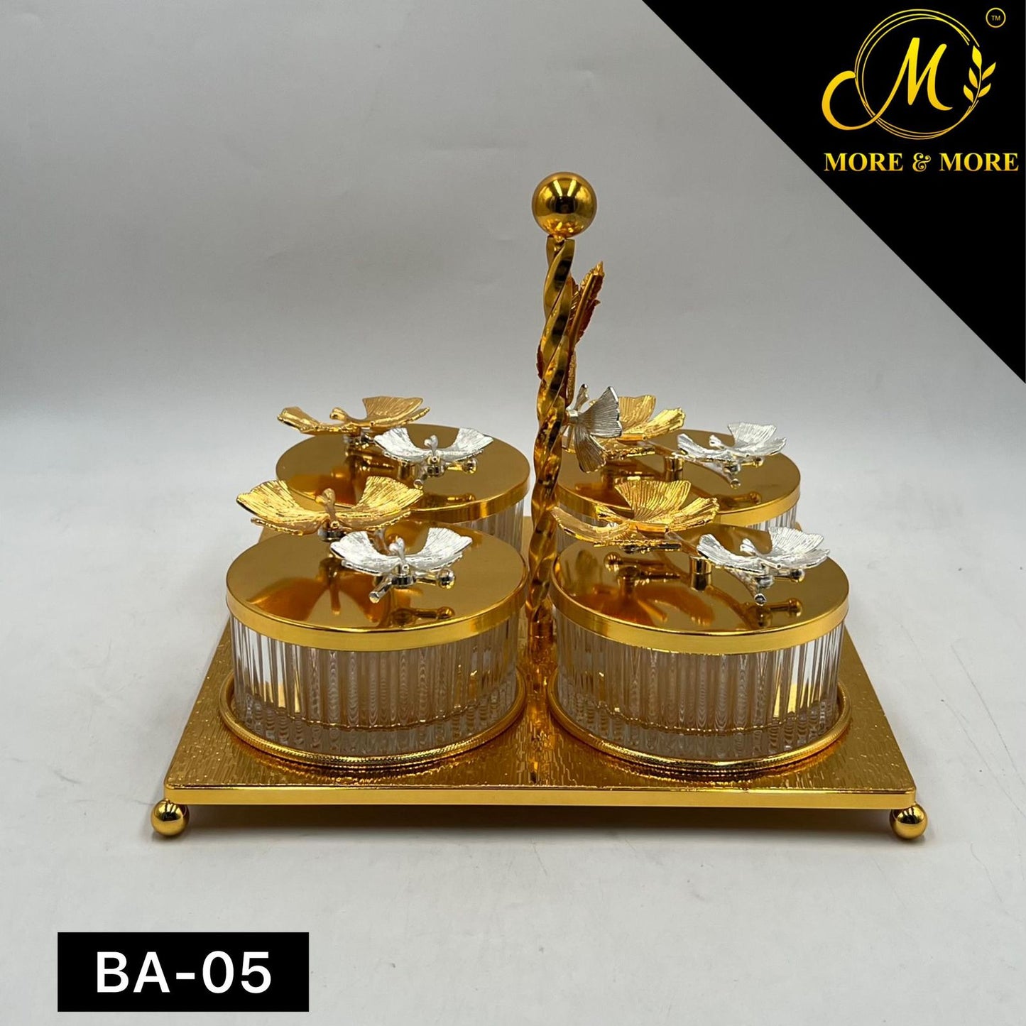 4-Pcs Partition Jar  (Available In Golden & Silver) | BA-05 | BA-06