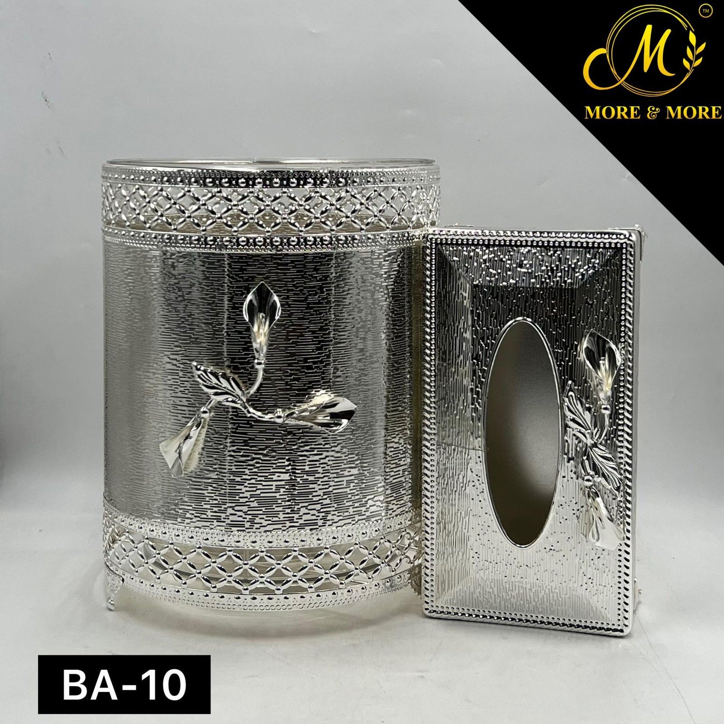 Dustbin & Tissue Box Set  (Available In Golden & Silver) | BA-09 | BA-10