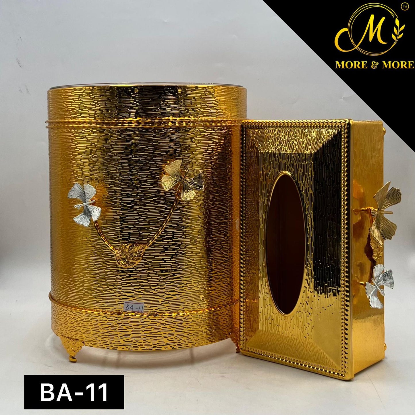 Dustbin & Tissue Box Set  (Available In Golden & Silver) | BA-11 | BA-12