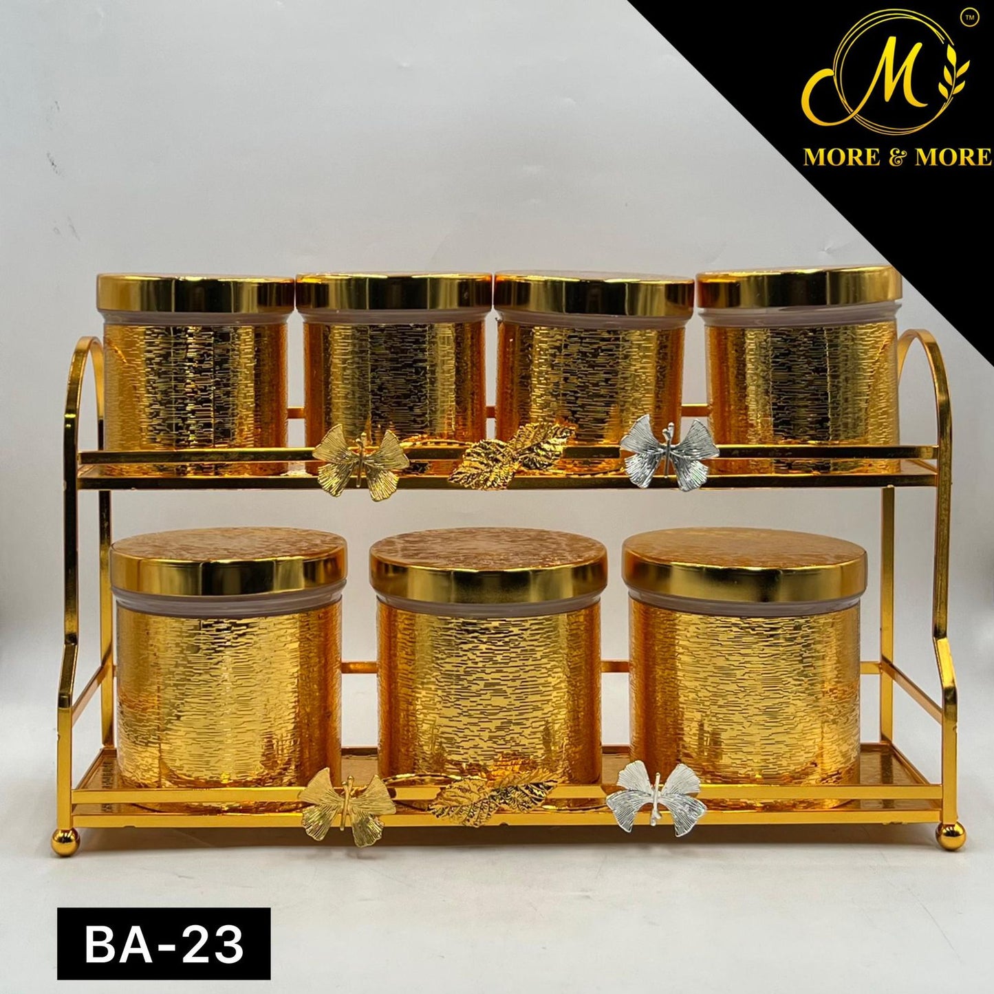 Golden 7-Pcs Candy Jar Set | BA-23