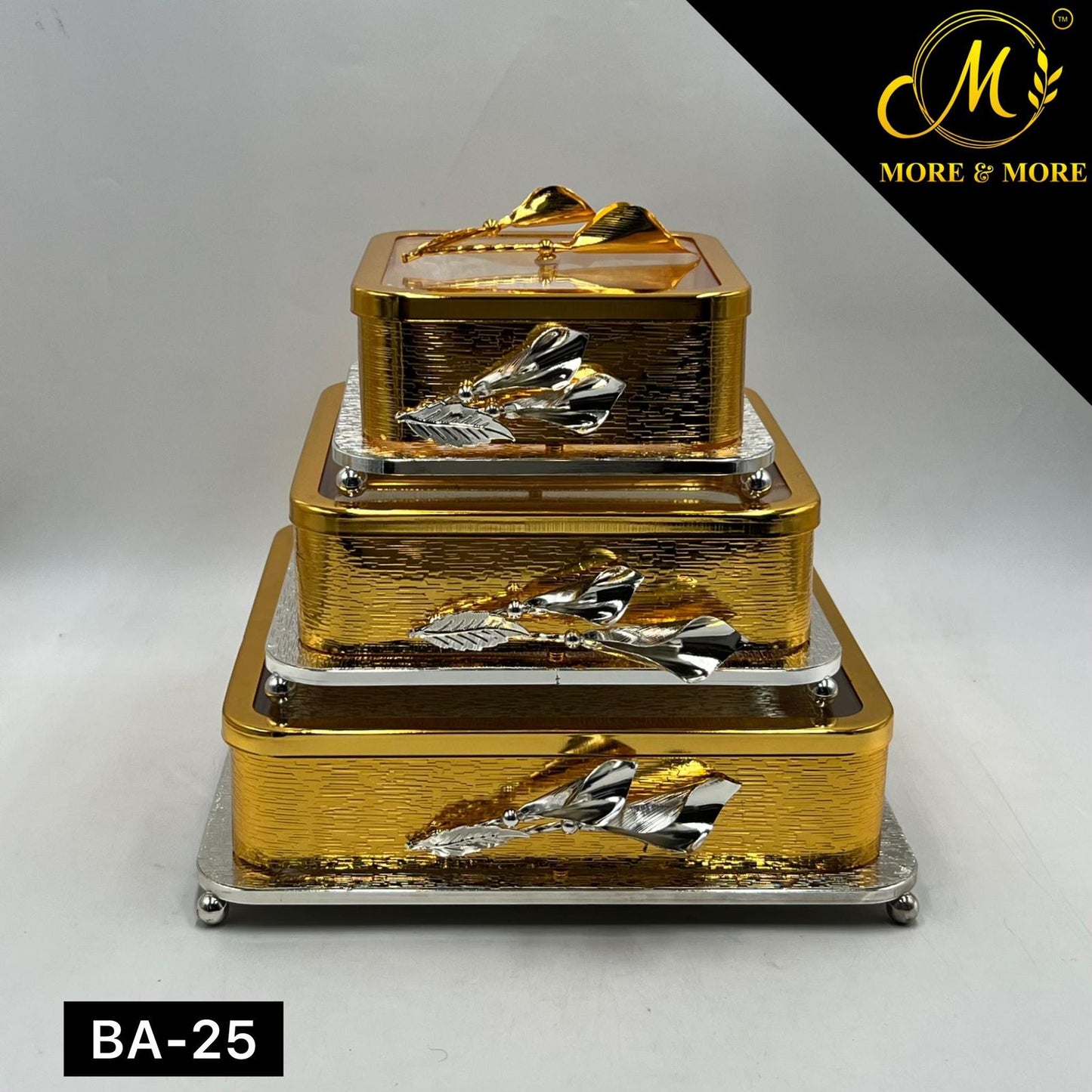 3-Pcs Candy Set With Golden & Silver Combination | BA-25